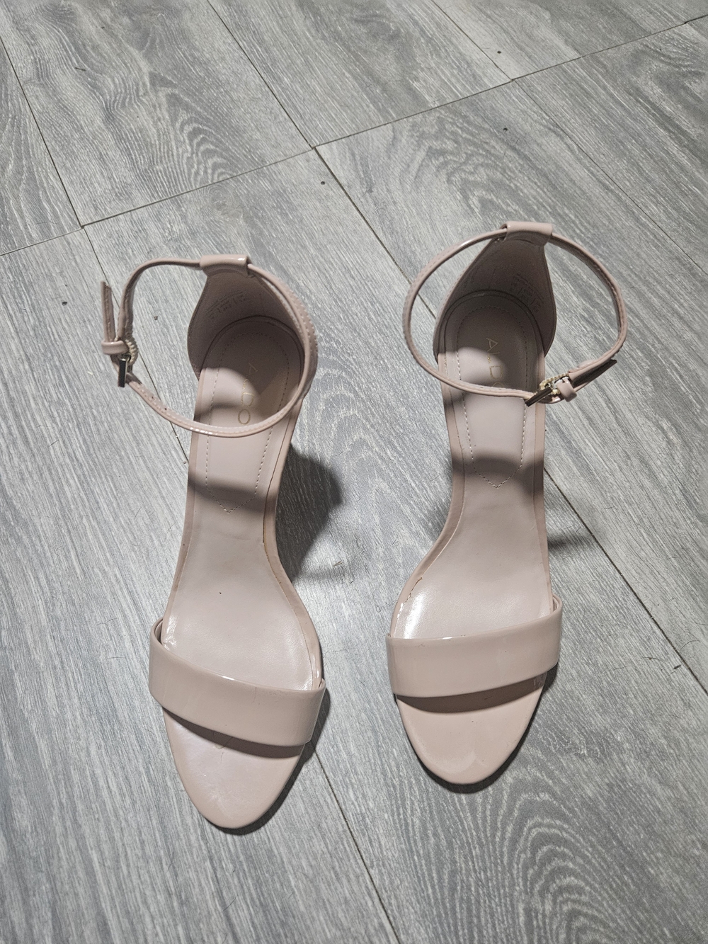 Women's Nude Ankle-Strap High Heel Sandals